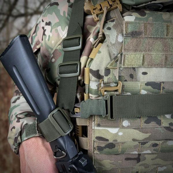 Ремінь збройовий одно/двоточковий з додатковим кріпленням Ragnarok "TYR" carbine олива TYR3 фото