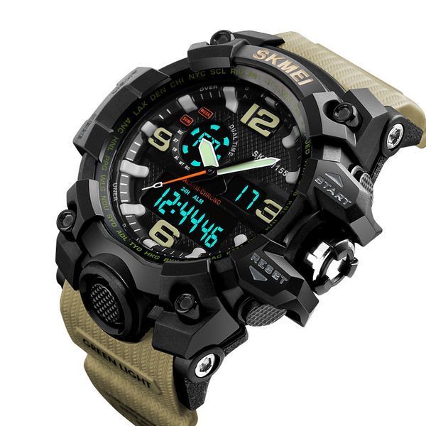 Мужские часы Skmei 1155 Black-Khaki 175097 фото