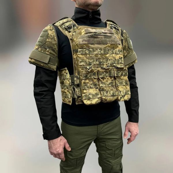 Протиуламковий захист плечей з балістичним пакетом 1 клас (піксель) 315х250 SK1988 фото