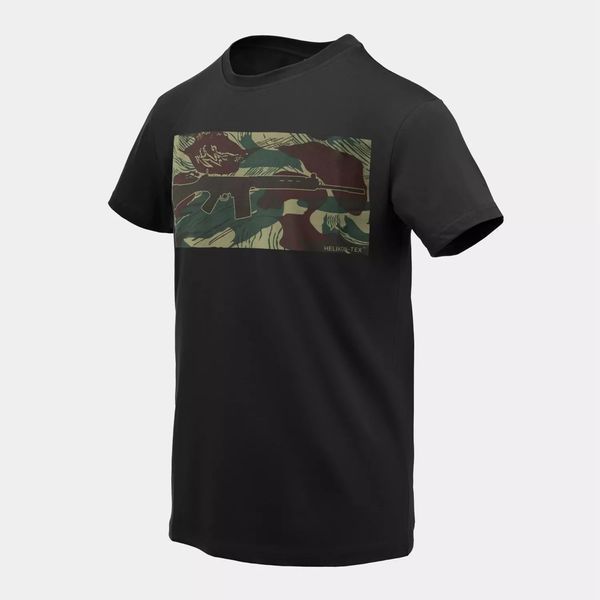 Футболка с принтом T-Shirt Helikon FN FAL - Black/Rhodesian Camo TS-FNF-CO-B03 фото
